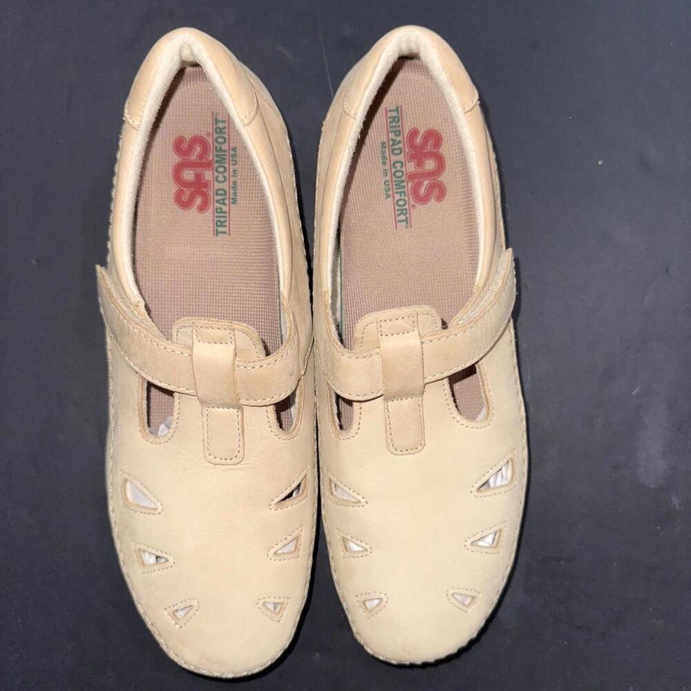 SAS Roamer Mary Jane Shoes Women's 10W Brown Leather Comfort Fisherman Loafers - Picture 4 of 13